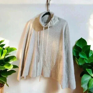 Loft Womens L Sweater Cream Turtleneck Long Sleeve Knit Stretch